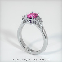 1.44 Ct. Pink Sapphire Ring, 10K White Gold 2