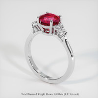 1.51 Ct. Purplish Red Ruby Ring, 10K White Gold 2