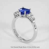 2.05 Ct. Blue Sapphire Ring, 10K White Gold 2