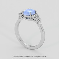 2.11 Ct. Blue Sapphire Ring, 10K White Gold 2