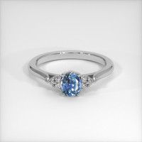 0.61 Ct. Sapphire Ring, 14K White Gold 1