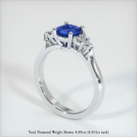 0.87 Ct. Sapphire Ring, 14K White Gold 2