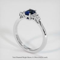 0.98 Ct. Sapphire Ring, 14K White Gold 2