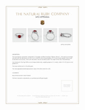 Ruby Ring 1.08 Ct., 14K White Gold Appraisal