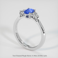 1.14 Ct. Sapphire Ring, 14K White Gold 2