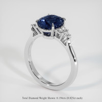 3.00 Ct. Bi Color Sapphire Ring, 14K White Gold 2