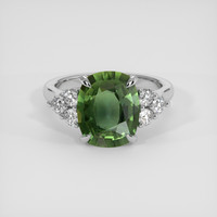 5.09 Ct. Green Sapphire Ring, 14K White Gold 1
