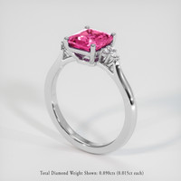 2.03 Ct. Pink Sapphire Ring, 14K White Gold 2