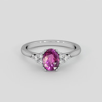 1.50 Ct. Pinkish Purple Sapphire Ring, 14K White Gold 1
