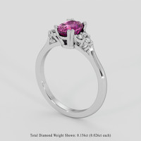 1.50 Ct. Pinkish Purple Sapphire Ring, 14K White Gold 2