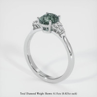 1.34 Ct. Sapphire Ring, 14K White Gold 2