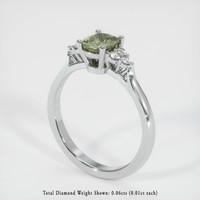 0.53 Ct. Sapphire Ring, 14K White Gold 2