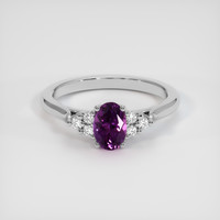 0.81 Ct. Sapphire Ring, 14K White Gold 1