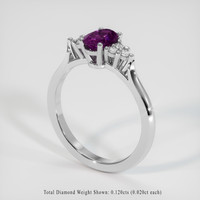 0.81 Ct. Sapphire Ring, 14K White Gold 2