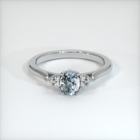 0.65 Ct. Greyish Blue Sapphire Ring, 14K White Gold 1