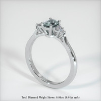 0.66 Ct. Sapphire Ring, 14K White Gold 2