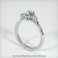 0.60 Ct. Sapphire Ring, 14K White Gold 2