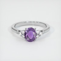 1.67 Ct. Purple Sapphire Ring, 14K White Gold 1