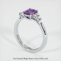 1.67 Ct. Purple Sapphire Ring, 14K White Gold 2
