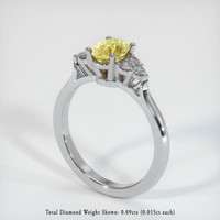 1.07 Ct. Yellow Sapphire Ring, 14K White Gold 2
