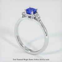0.94 Ct. Blue Sapphire Ring, 18K White Gold 2