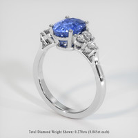 2.61 Ct. Sapphire Ring, 18K White Gold 2