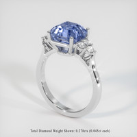 5.69 Ct. Color Change Sapphire Ring, 18K White Gold 2