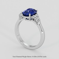 2.50 Ct. Blue Sapphire Ring, 18K White Gold 2