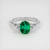 1.40 Ct. Emerald Ring, 18K White Gold 1