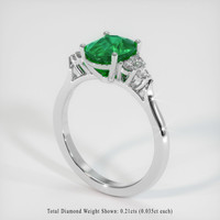 1.40 Ct. Emerald Ring, 18K White Gold 2