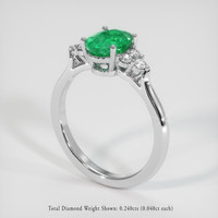 1.33 Ct. Emerald Ring, 18K White Gold 2