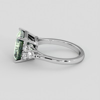 4.76 Ct. Green Prasiolite Ring, 18K White Gold 4