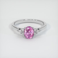 0.99 Ct. Sapphire Ring, 18K White Gold 1
