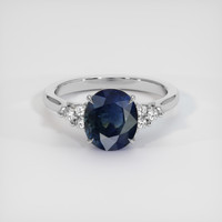 3.00 Ct. Bi Color Sapphire Ring, 18K White Gold 1