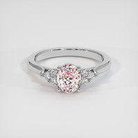 1.23 Ct. Pink Sapphire Ring, 18K White Gold 1