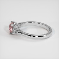 1.23 Ct. Pink Sapphire Ring, 18K White Gold 4