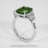 5.09 Ct. Green Sapphire Ring, 18K White Gold 2