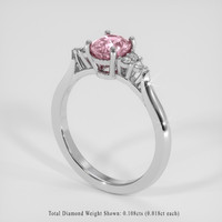 1.07 Ct. Pink Sapphire Ring, 18K White Gold 2