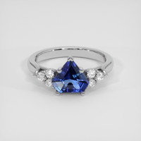 2.05 Ct. Blue Sapphire Ring, 18K White Gold 1