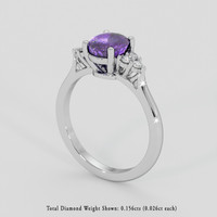 1.86 Ct. Purple Sapphire Ring, 18K White Gold 2