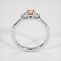 0.34 Ct. Padparadscha Sapphire Ring, 18K White Gold 3
