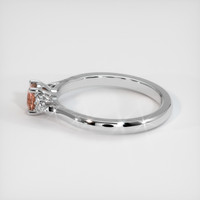 0.34 Ct. Padparadscha Sapphire Ring, 18K White Gold 4