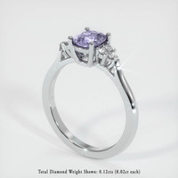 1.34 Ct. Purple Sapphire Ring, 18K White Gold 2