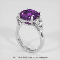 7.72 Ct. Color Change Sapphire Ring, 18K White Gold 2