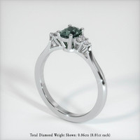 0.59 Ct. Sapphire Ring, 18K White Gold 2