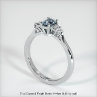 0.65 Ct. Sapphire Ring, 18K White Gold 2