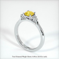 0.90 Ct. Yellow Sapphire Ring, 18K White Gold 2