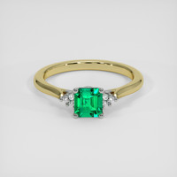 0.52 Ct. Emerald Ring, 18K White & Yellow 1
