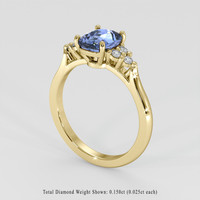 1.61 Ct. Blue Sapphire Ring, 18K White & Yellow 2