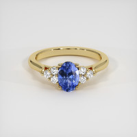 0.85 Ct. Blue Sapphire Ring, 10K Yellow Gold 1